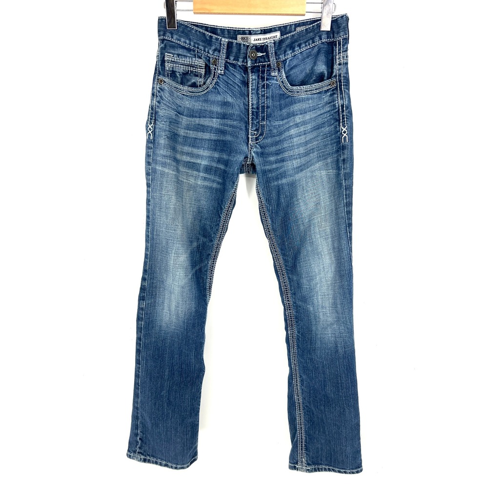 BKE Jake Straight‎ Mens Blue Medium Wash Denim Jeans 30R ABM16006
